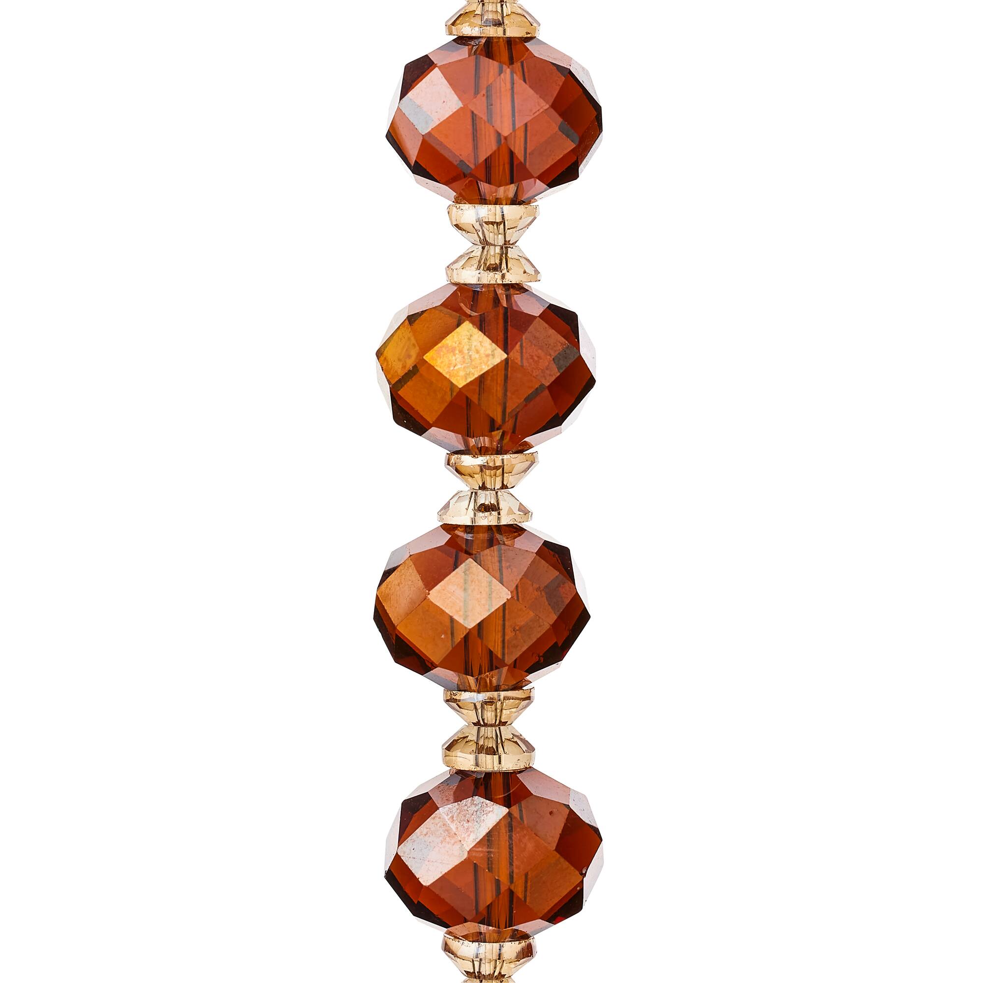 Amber Faceted Glass Rondelle Beads by Bead Landing™